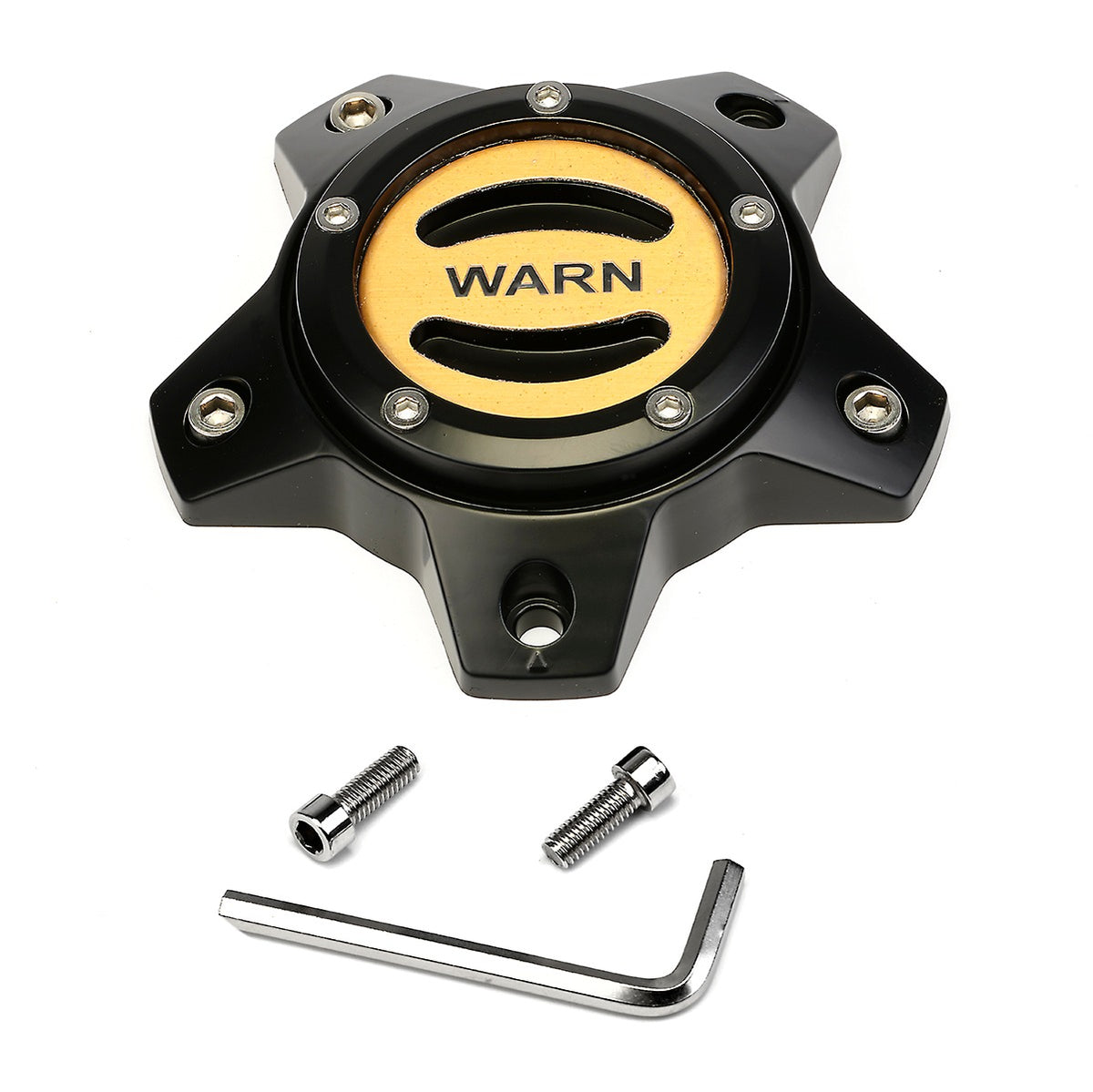 Replacement Wheel Center Cap - Black/Gold 5 Lug