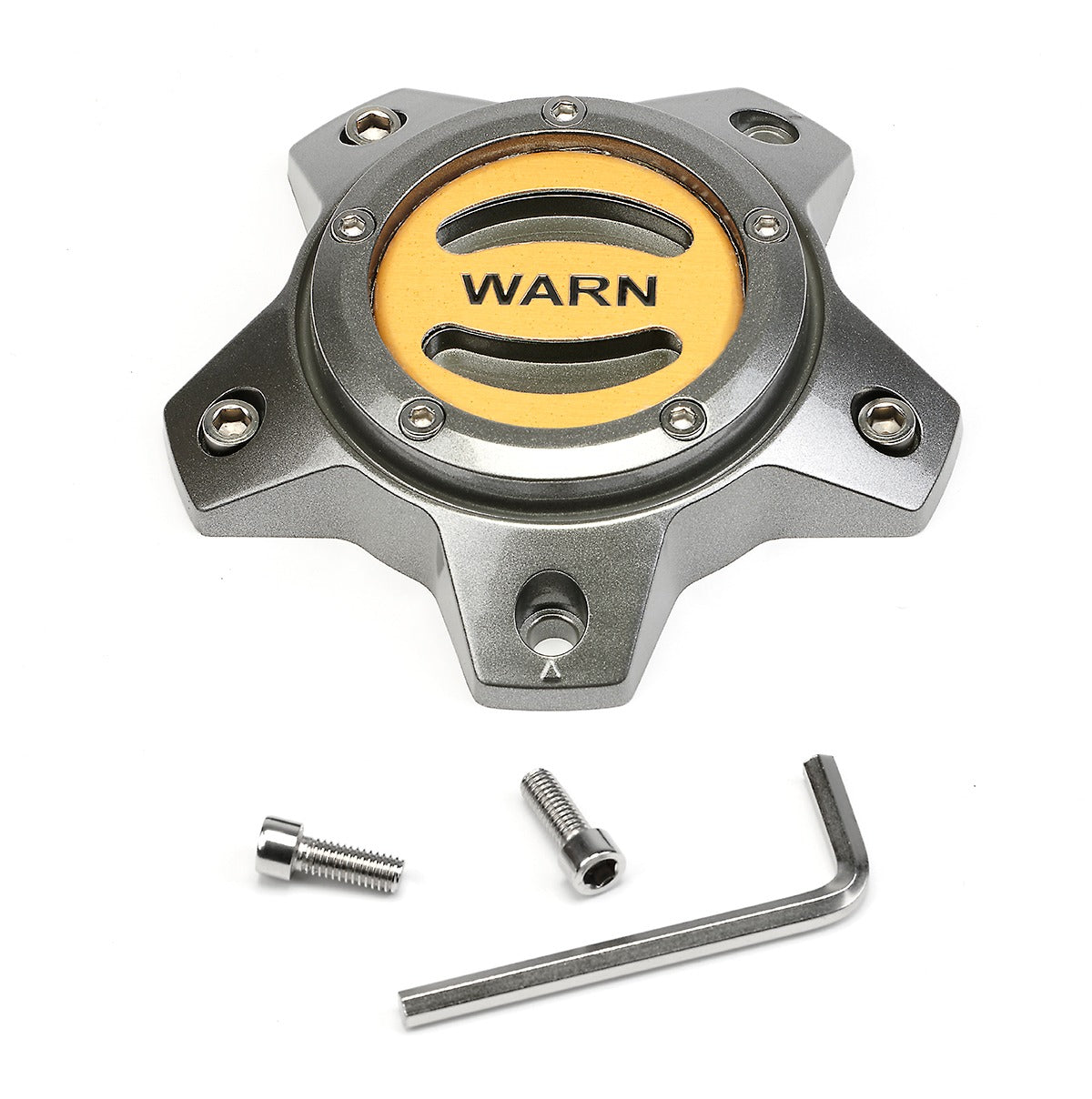 Replacement Wheel Center Cap - Gray/Gold 5 Lug