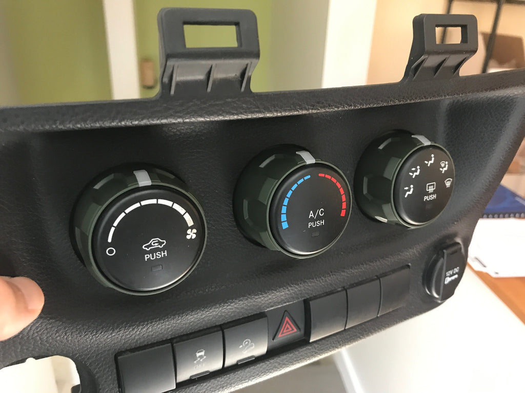 Climate Knobs (2011-2018 Wrangler JK) - ARMY GREEN
