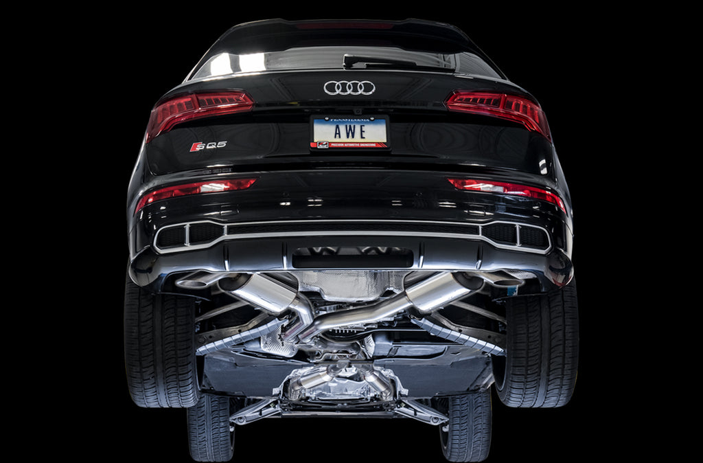 AWE Touring Edition Exhaust for Audi B9 SQ5 - Resonated - Uses OE Tips