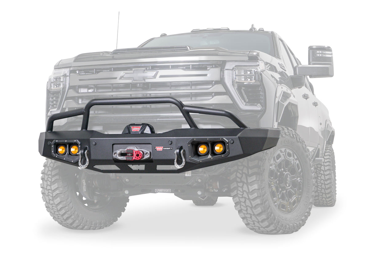 Ascent Front Bumper with Prerunner Grille Guard for 2024-2026 Chevrolet Silverado 2500/3500 HD