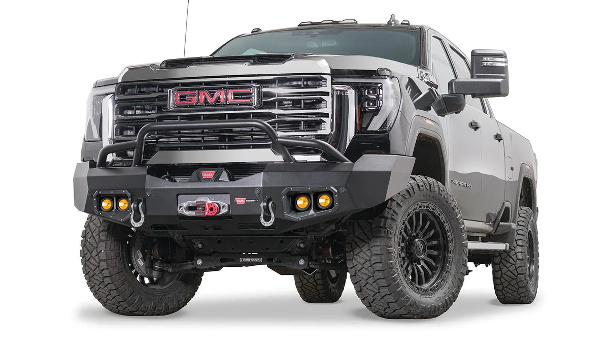 Ascent Front Bumper with Prerunner Grille Guard for 2024-2026 GMC Sierra 2500/3500 HD