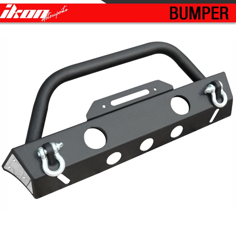 2007-2017 Jeep Wrangler JK Front Bumper Guard Winch Plate Light Steel