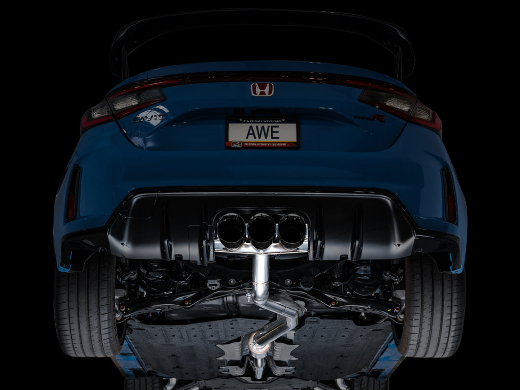 AWE Track Edition Exhaust for FL5 Civic Type R - Triple Diamond Black Tips