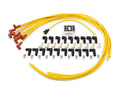 Spark Plug Wire Set - 8mm - Yellow with Orange 90 Deg Boots - 4041 8mm universal fit super stock spark plug wires feature a spiral core and yellow silicone jacket.