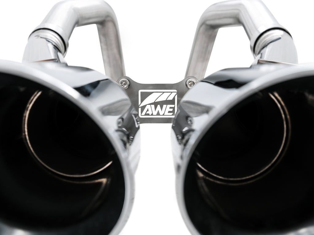 AWE Track Edition Axleback Exhaust for C7 Corvette - 4.5" Chrome Silver Tips