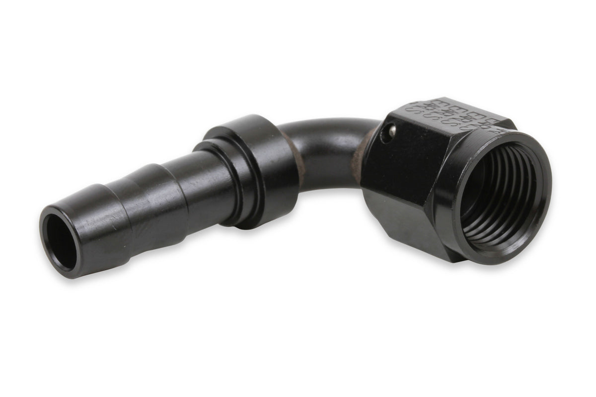 Black Anodized Lightweight Direct Replacement for Brass Push Lock Type Hose Ends.