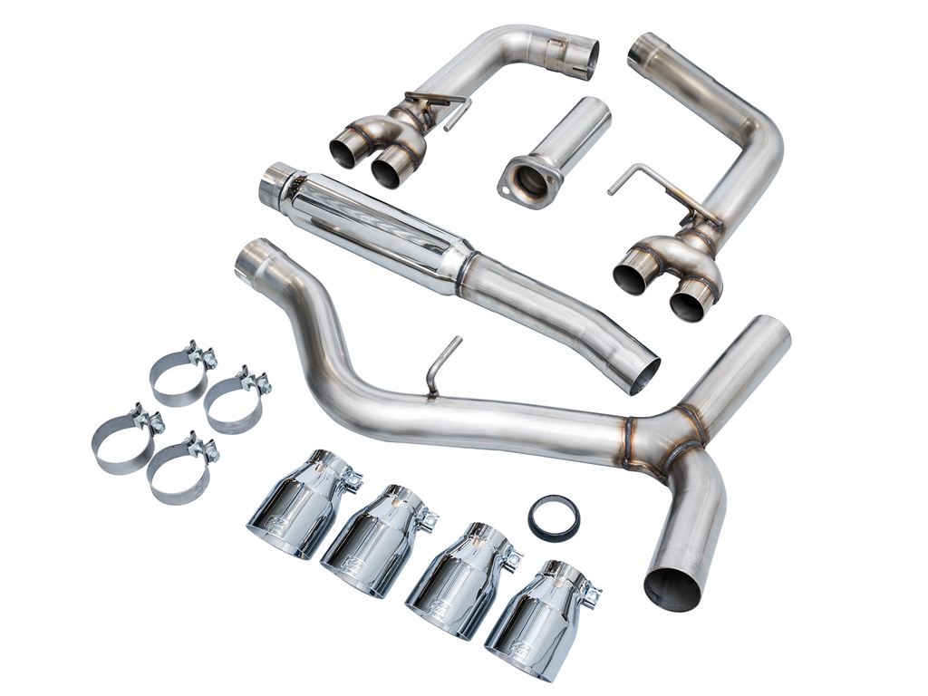 AWE Track Edition Catback Exhaust for VB Subaru WRX - 4" Chrome Silver Tips