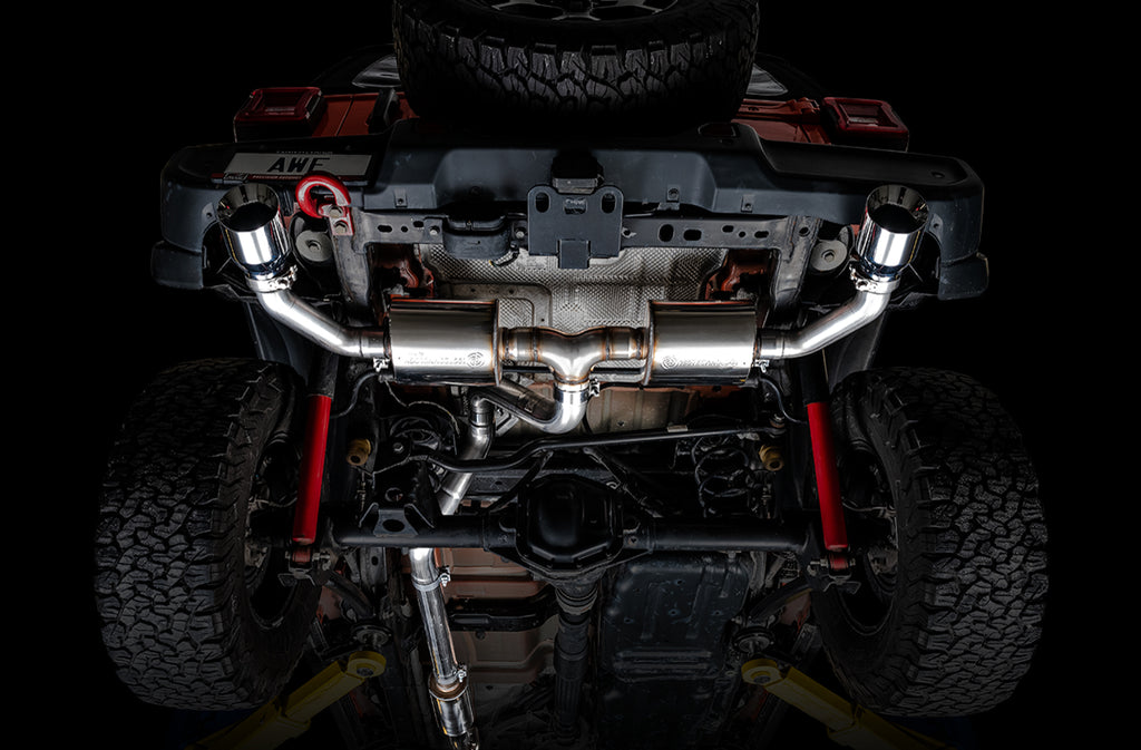 AWE Tread Edition Axleback Dual Exhaust for Jeep JL/JLU 3.6L/2.0T - Chrome Silver Tips