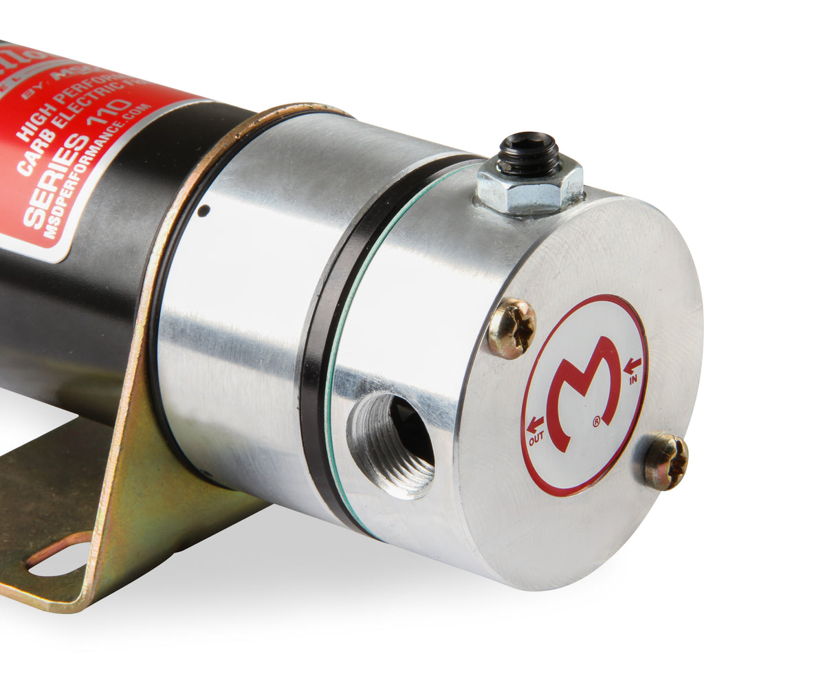 High Performance Fuel Pump delivers 110 plus GPH free flow @ 12.5 volts.  Hardware is supplied.