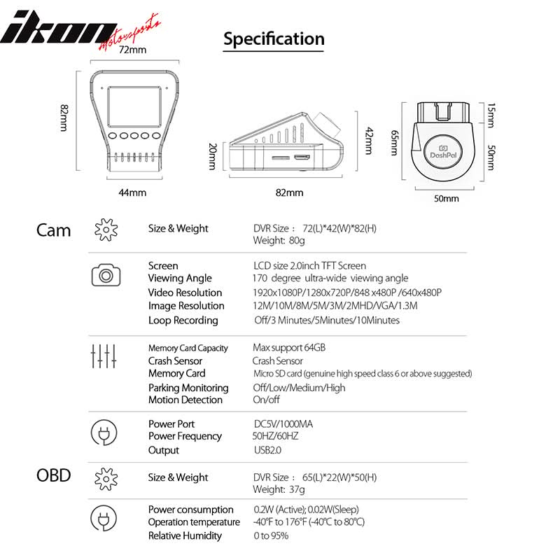 DashPal - Dash Cam & On-Board Diagnostics (OBD) Protect Car & Driver