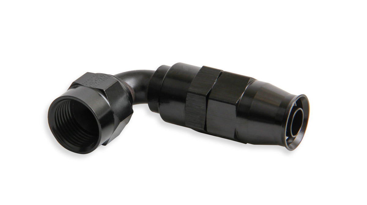 -6 AN Twist-on (Dynamic Swivel) 90 Degree Bent Tube Hose-End