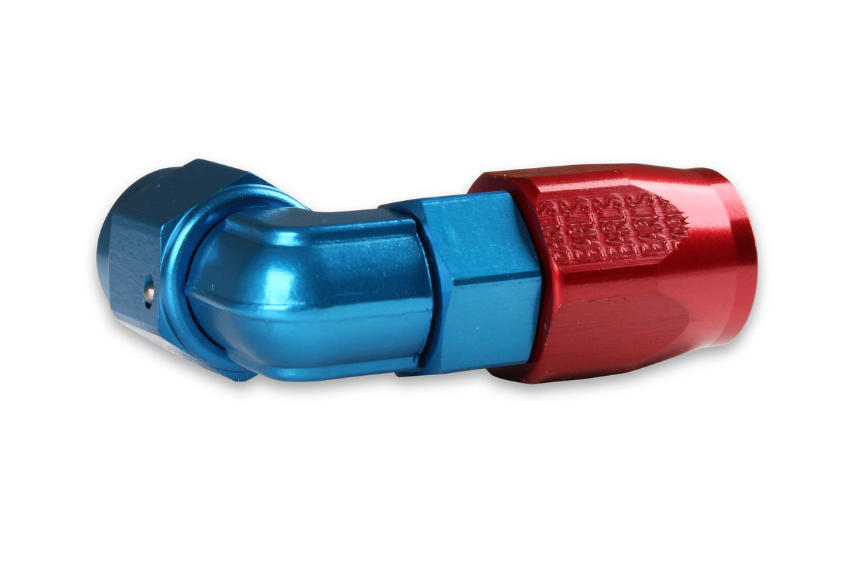 Earls 90 Degree Swivel-Seal® Hose End AN -6 - Red/Blue
