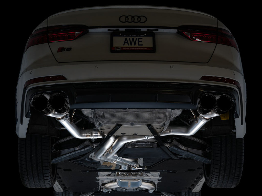 AWE Track Edition Exhaust for Audi C8 S6/S7 - 4.5" Diamond Black Tips