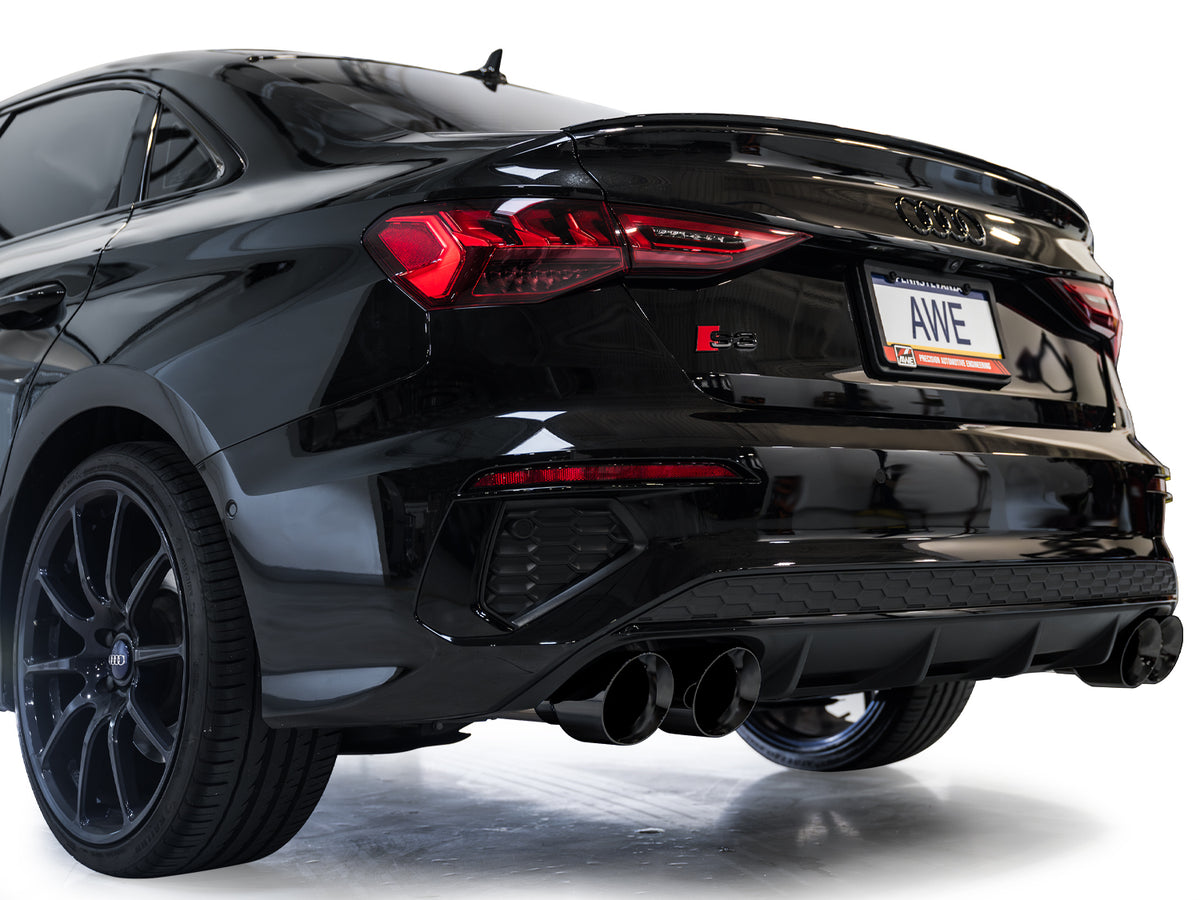 AWE Touring Edition Exhaust for Audi 8Y S3 - 4.5" Diamond Black Tips