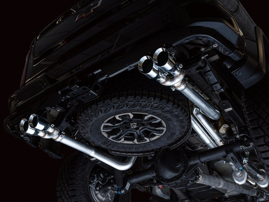 AWE 0FG Catback Exhaust for Silverado ZR2/Sierra AT4X - 4" Chrome Silver Tips