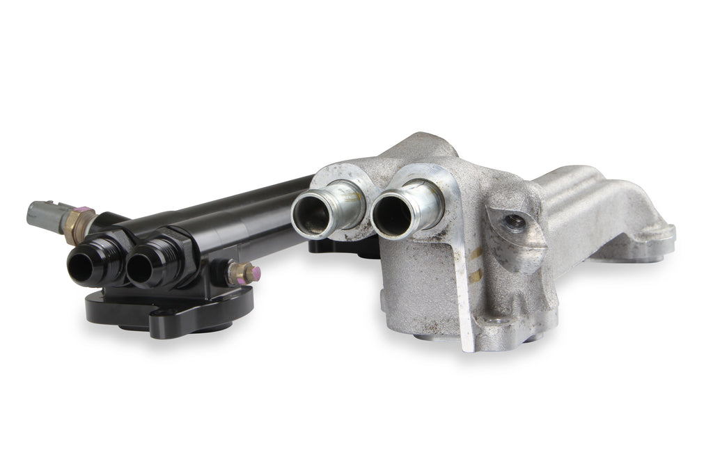 Fits 2015 & Up Gen III Hemi 6.2L Hellcat Engines.  1.875" Shorter than the factory Manifold for Extra Firewall Clearance. -10 Female O-Ring Port Inlet & Outlet.