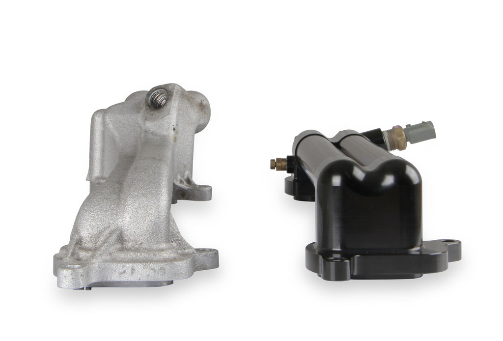 Fits 2015 & Up Gen III Hemi 6.2L Hellcat Engines.  1.875" Shorter than the factory Manifold for Extra Firewall Clearance. -10 Female O-Ring Port Inlet & Outlet.
