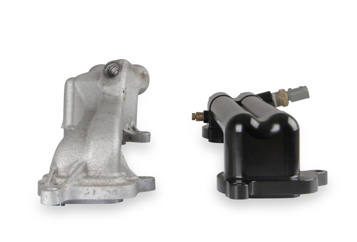 Fits 2015 & Up Gen III Hemi 6.2L Hellcat Engines.  1.875" Shorter than the factory Manifold for Extra Firewall Clearance. -10 Female O-Ring Port Inlet & Outlet.