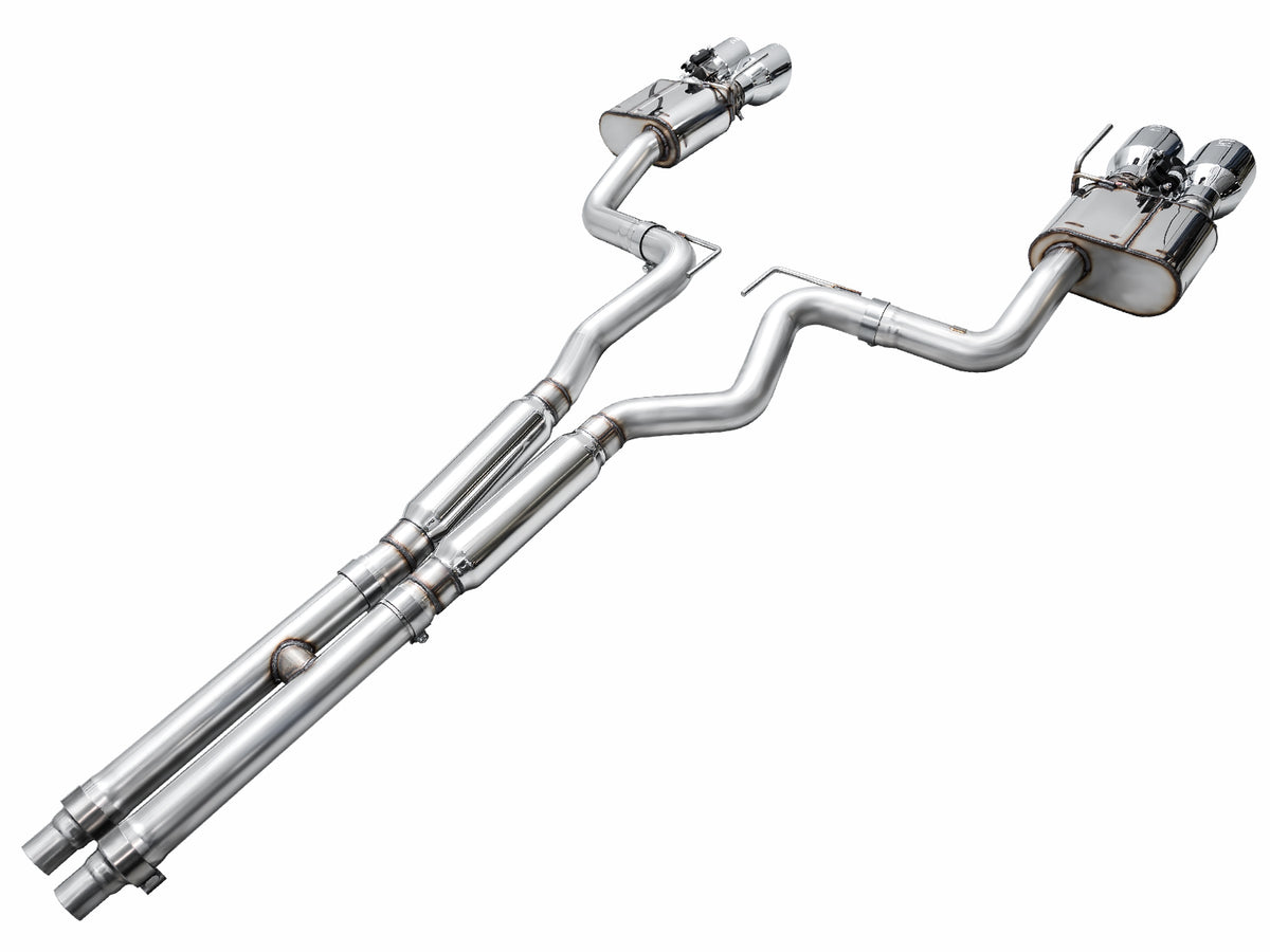 AWE SwitchPath™ Exhaust for S650 Ford Mustang Dark Horse - Quad Chrome Silver Tips