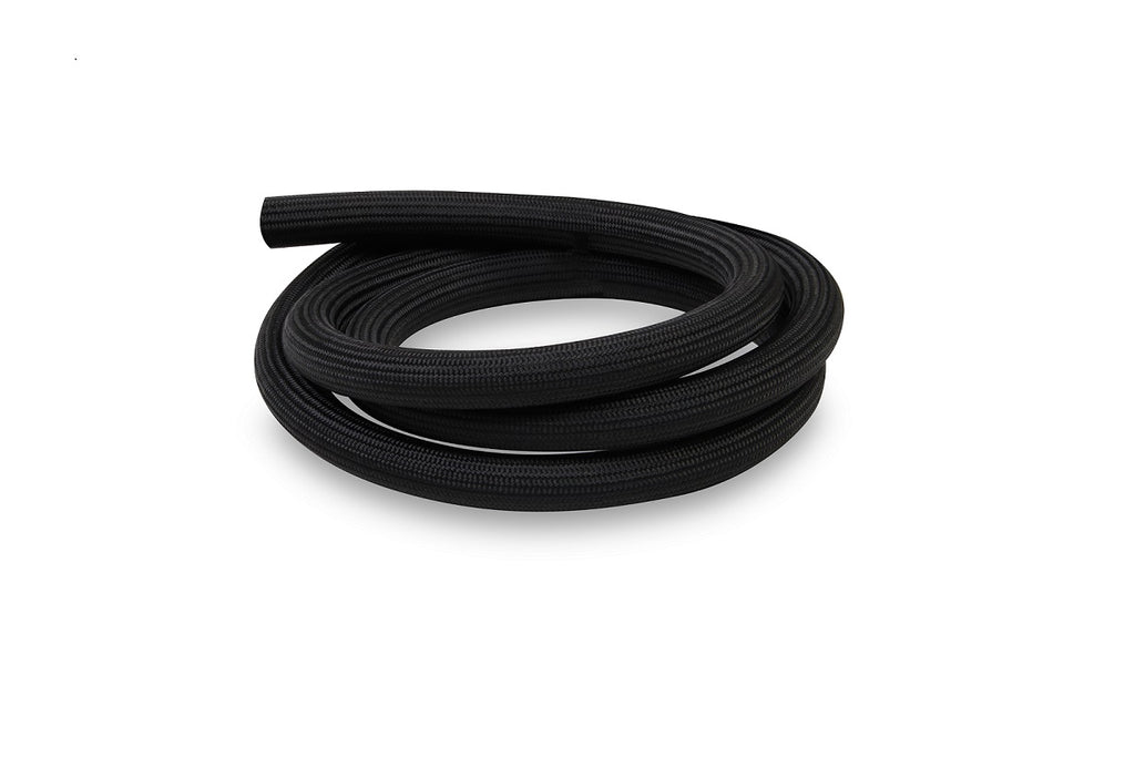 -12 Double-Helix Ribbed PTFE Hose, Black Polyester Braided, 250 PSI, 33FT