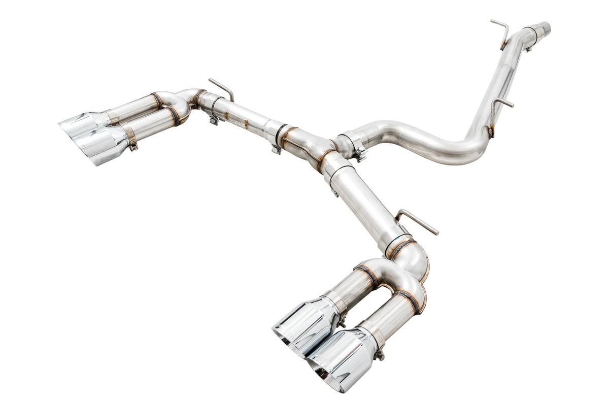 AWE Track Edition Exhaust for Audi 8V S3 - 4" Chrome Silver Tips