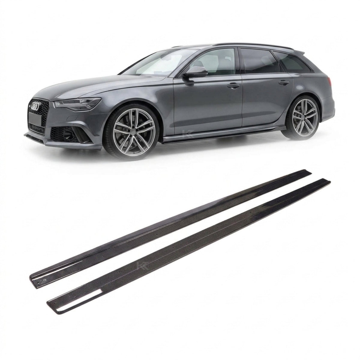 2013–2018 Audi RS6 C7 4G Avant Side Skirt Extensions – Carbon Fiber
