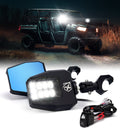 Xprite UTV Side View Mirrors with LED Spot Lights and Adjustable C-type Bracket