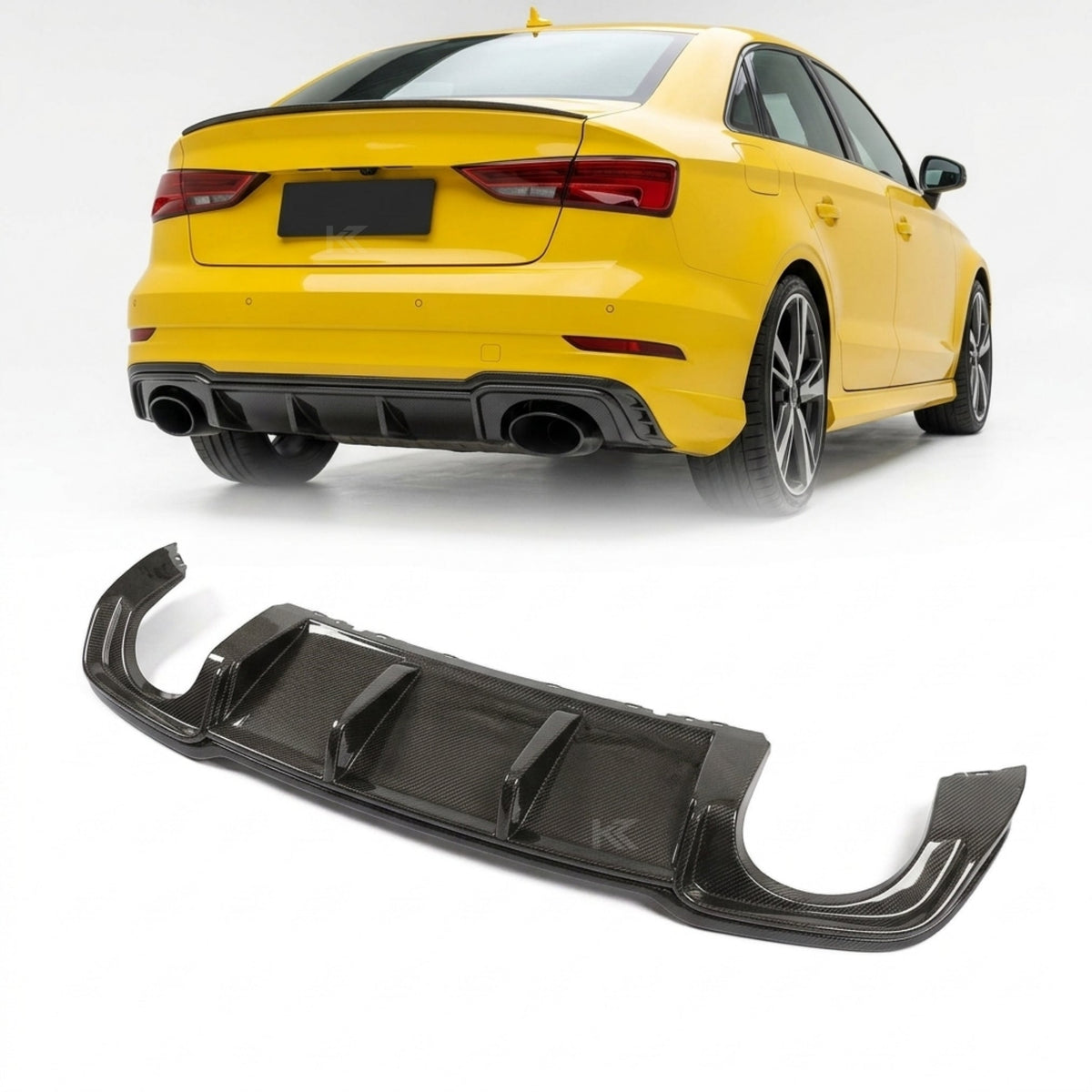 2017–2019 Audi RS3 8V Sedan Rear Bumper Diffuser Lip – Carbon Fiber