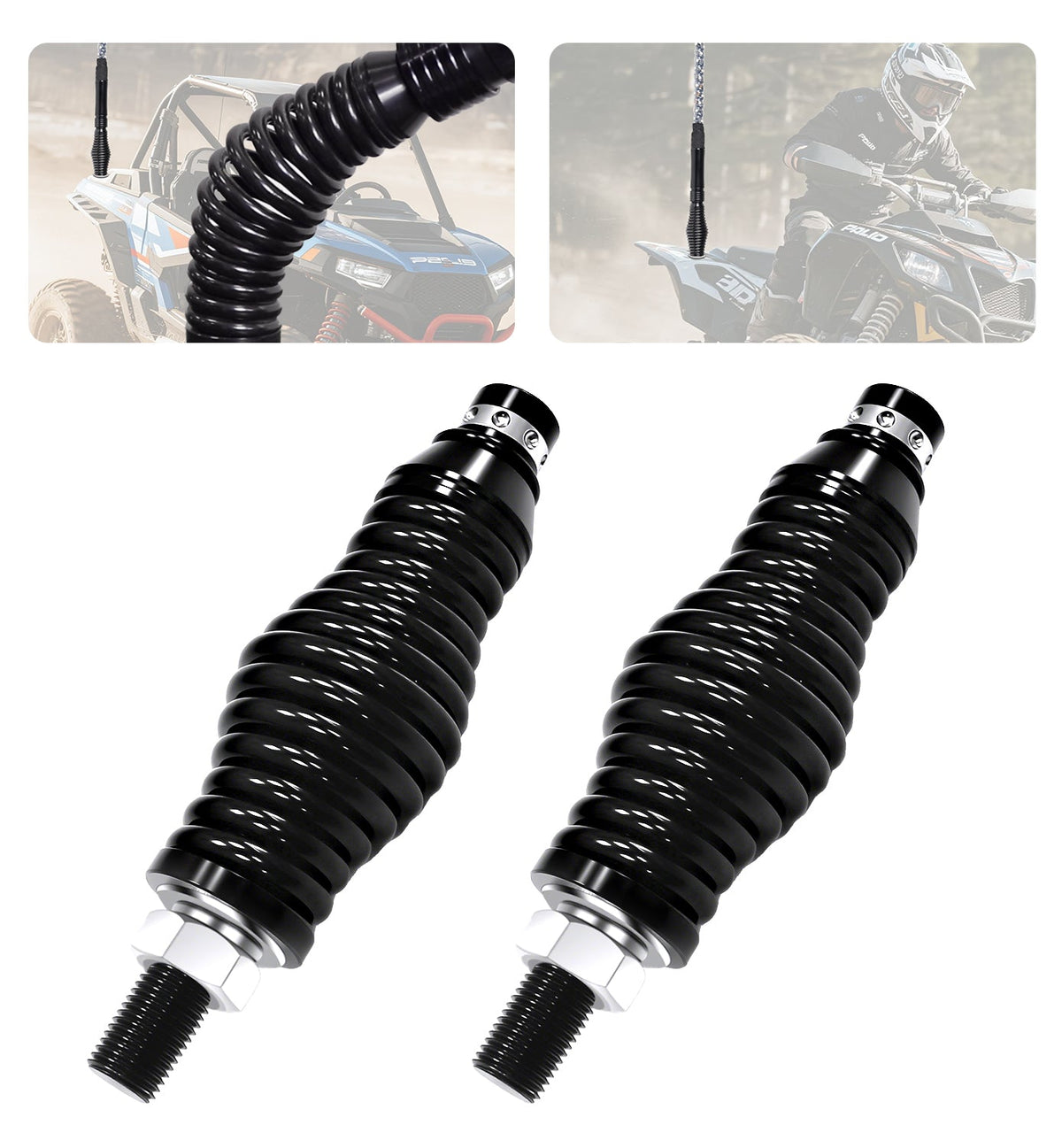2PCS LED Whip Light Spring Mount - Quick Release Heavy-Duty, for UTV ATV Polaris RZR Can-Am X3