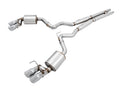 AWE Touring Edition Cat-back Exhaust for the '18-'23 S550 Mustang GT - Quad Chrome Silver Tips