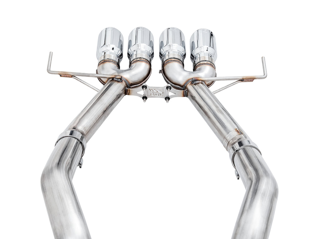 AWE Track Edition Axleback Exhaust for C7 Corvette - 4.5" Chrome Silver Tips
