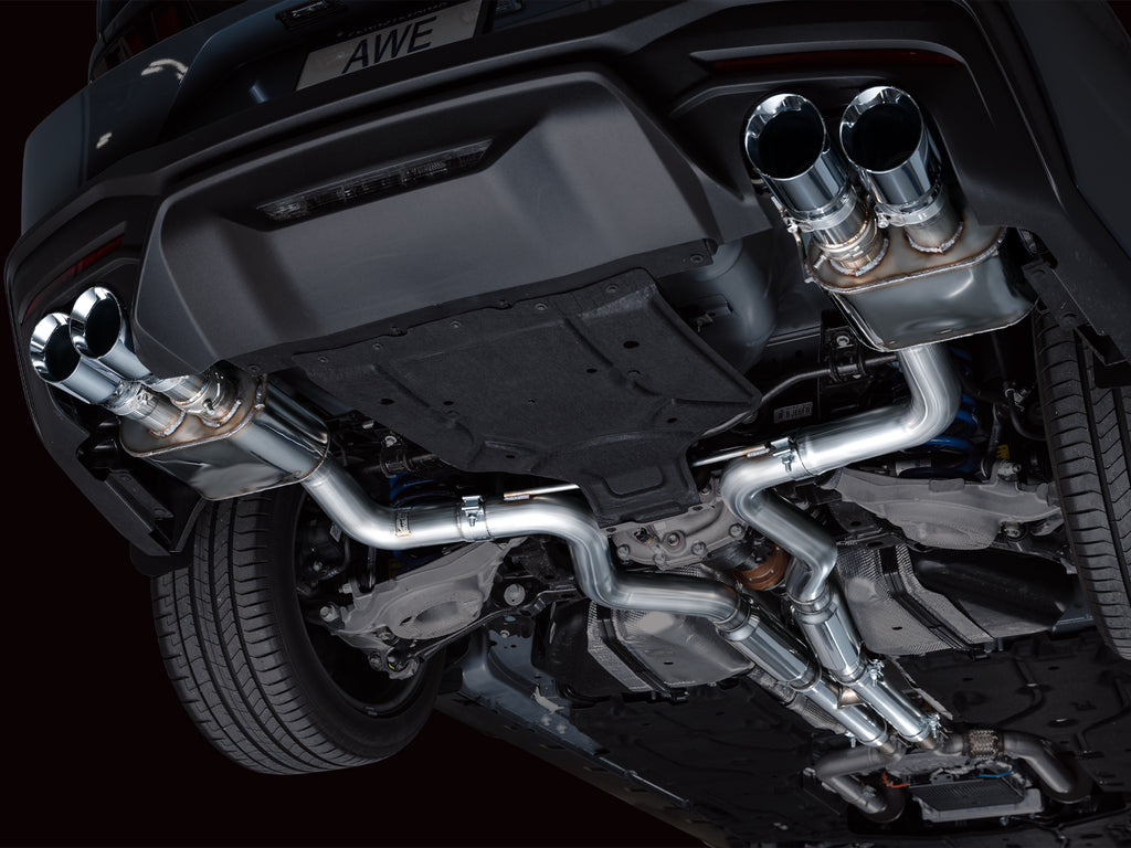 AWE SwitchPath™ Exhaust for S650 Ford Mustang GT Fastback - Quad Chrome Silver Tips