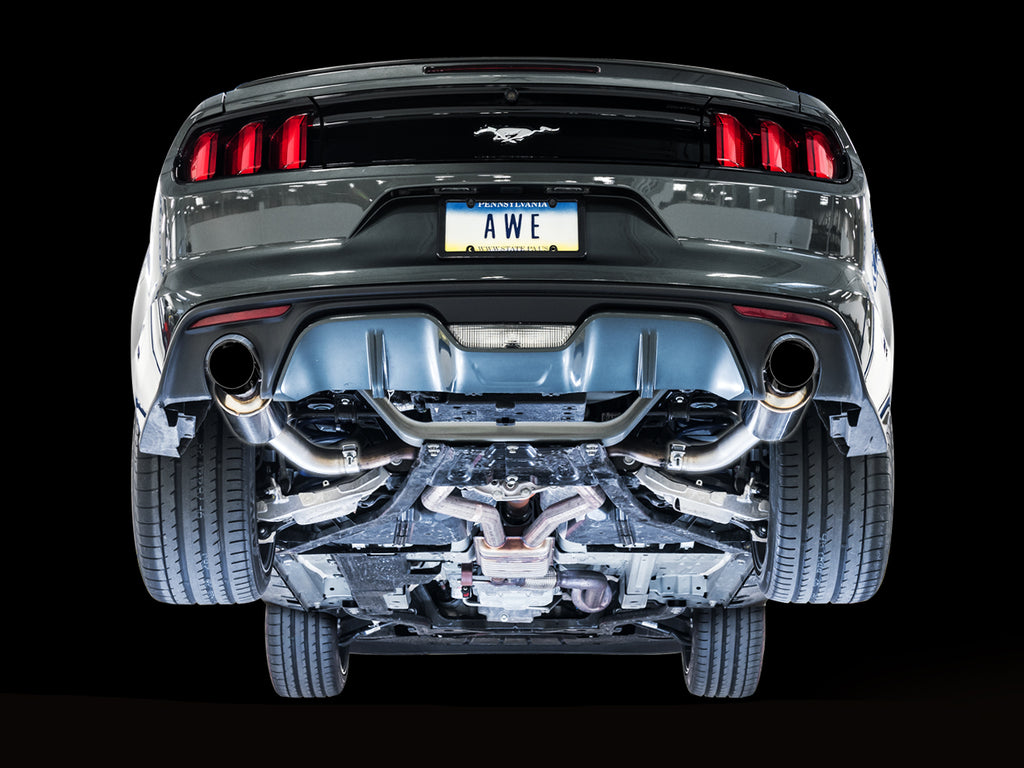AWE Touring Edition Axleback Exhaust for S550 Mustang EcoBoost - Diamond Black Tips