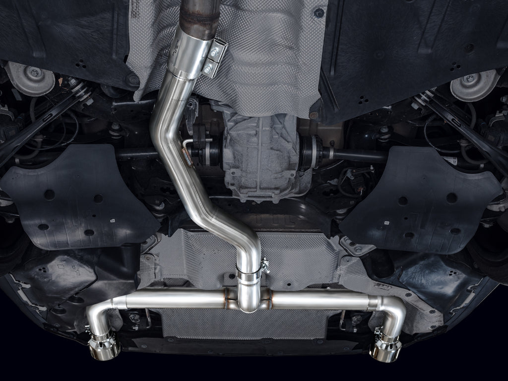 AWE Track Edition Axleback Exhaust for BMW G2X 330i/430i - 4.5” Chrome Silver Tips