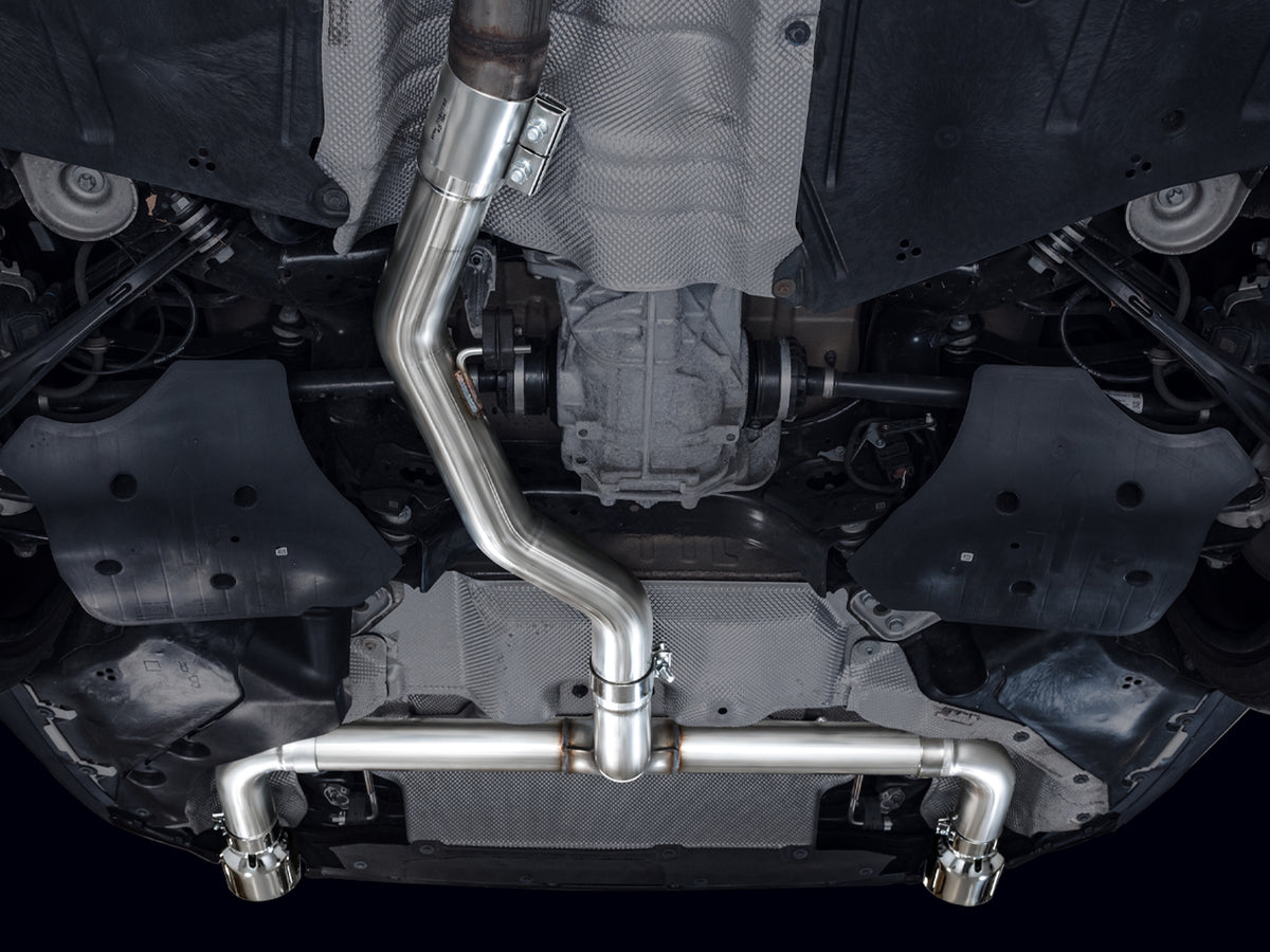 AWE Track Edition Axleback Exhaust for BMW G2X 330i/430i - 4.5” Chrome Silver Tips