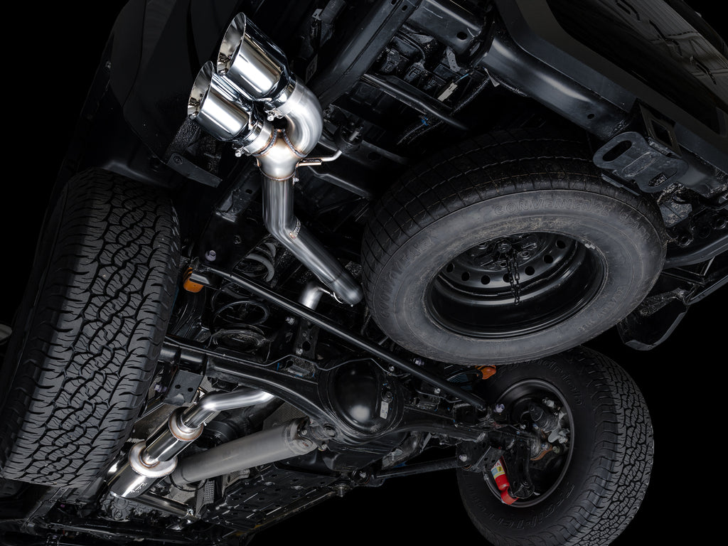 AWE 0FG Exhaust for 4th Gen Toyota Tacoma - Dual Chrome Silver Tips