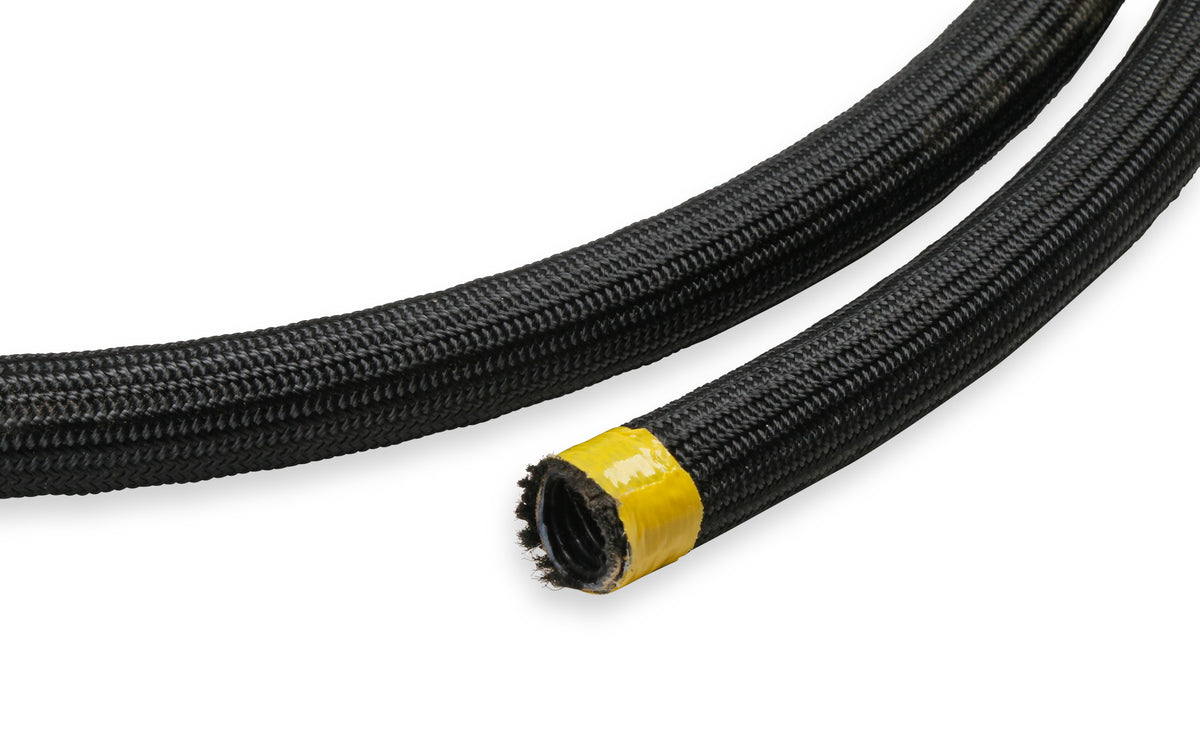 -12 Double-Helix Ribbed PTFE Hose, Black Polyester Braided, 250 PSI, 33FT