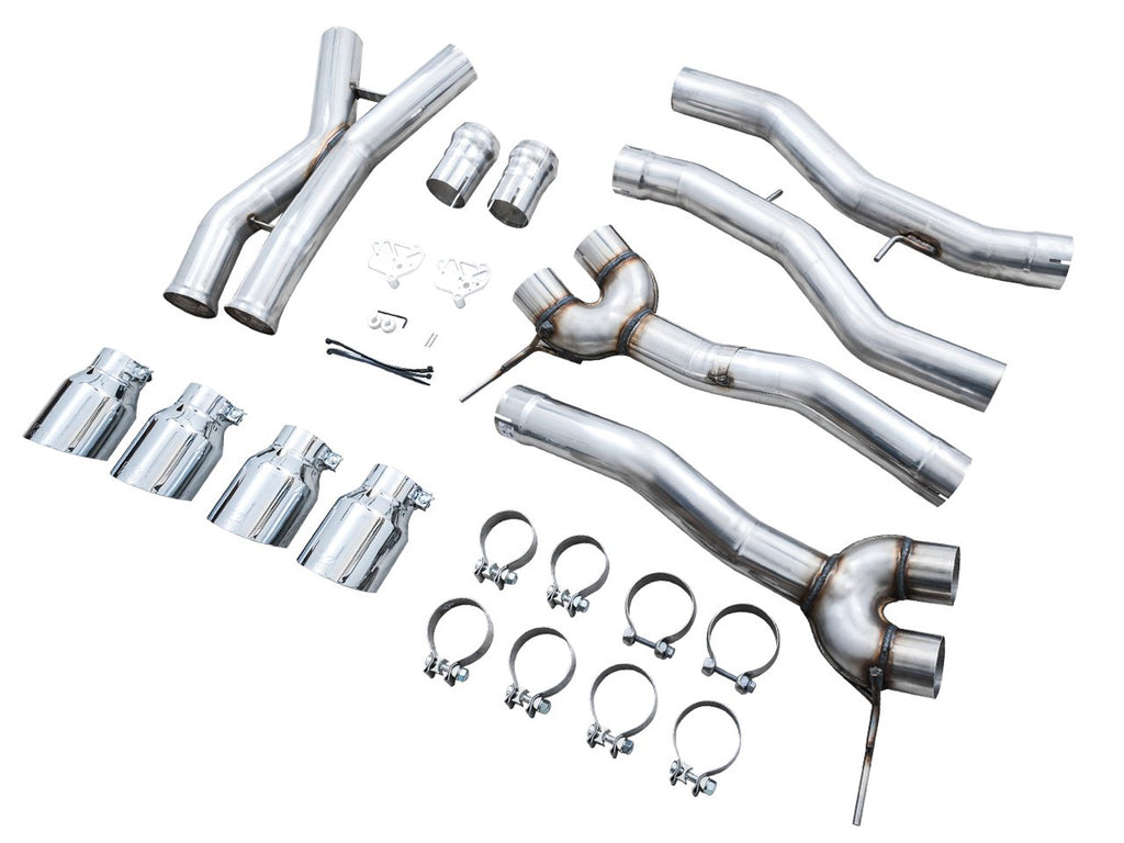 AWE Track Edition Catback Exhaust for BMW G8X M3/M4 - 4.5" Chrome Silver Tips