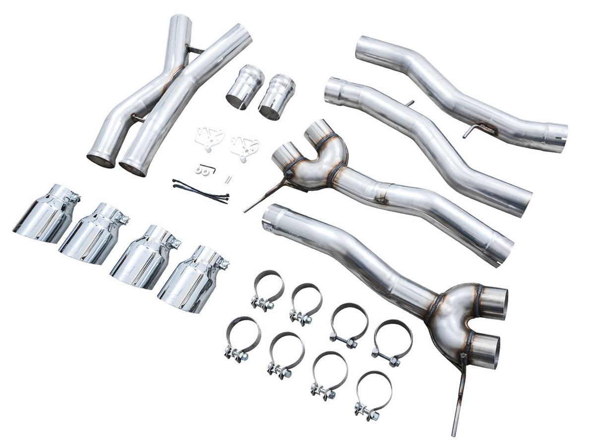 AWE Track Edition Catback Exhaust for BMW G8X M3/M4 - 4.5" Chrome Silver Tips