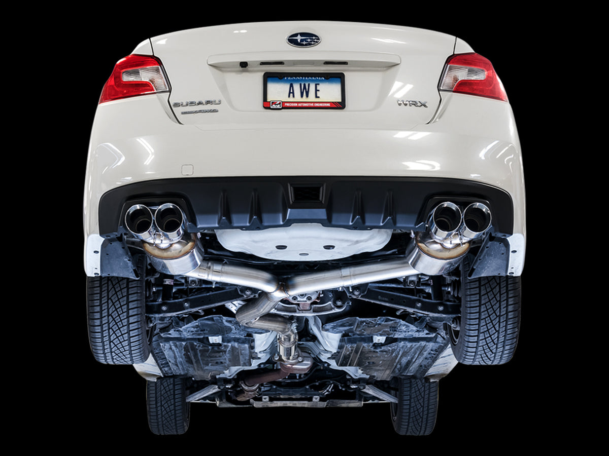 AWE Touring Edition Exhaust for 2015+ VA WRX Sedan - 4" Chrome Silver Quad Tips