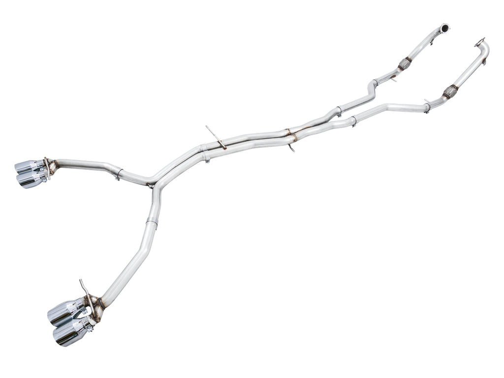 AWE Track Edition Exhaust for Audi B9 S5 Coupe - Non-Resonated - 4" Chrome Silver Tips