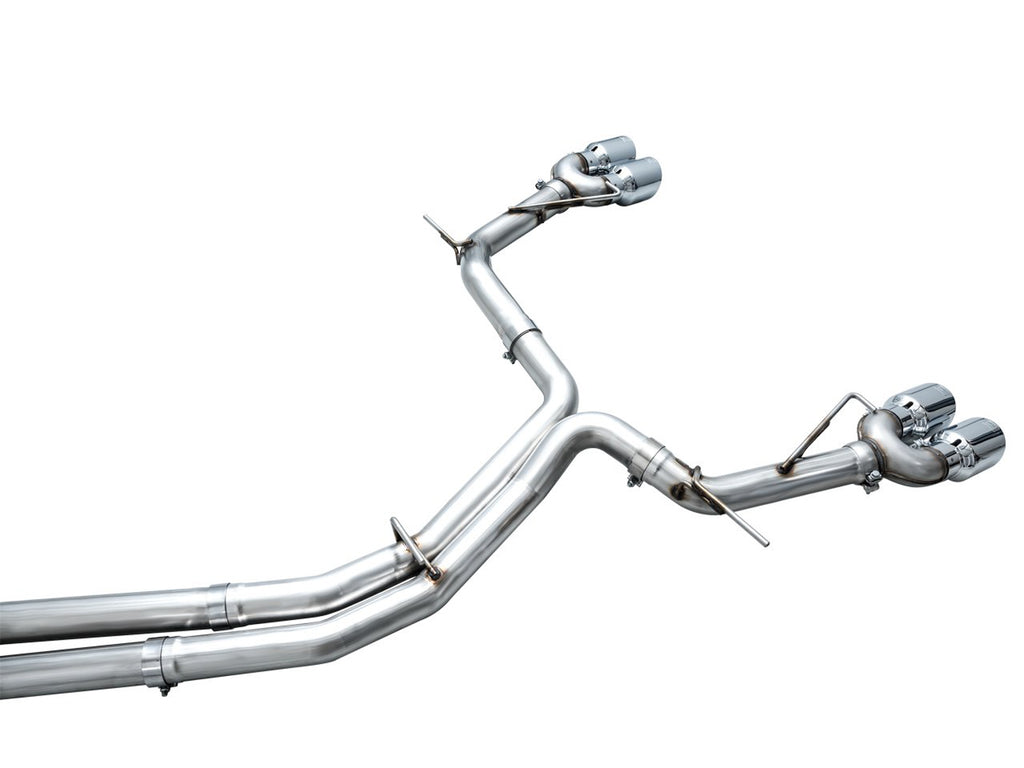 AWE Track Edition Exhaust for Audi C8 S6/S7 - 4.5" Chrome Silver Tips