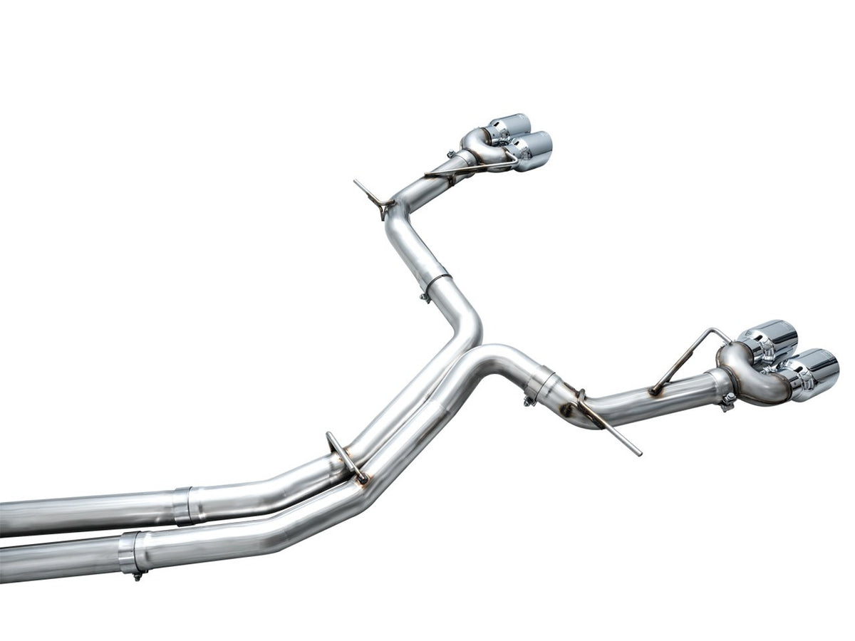 AWE Track Edition Exhaust for Audi C8 S6/S7 - 4.5" Chrome Silver Tips