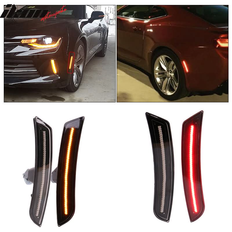 2016-2024 Chevy Camaro Front Rear Side Marker Lights Yellow Red Lamps