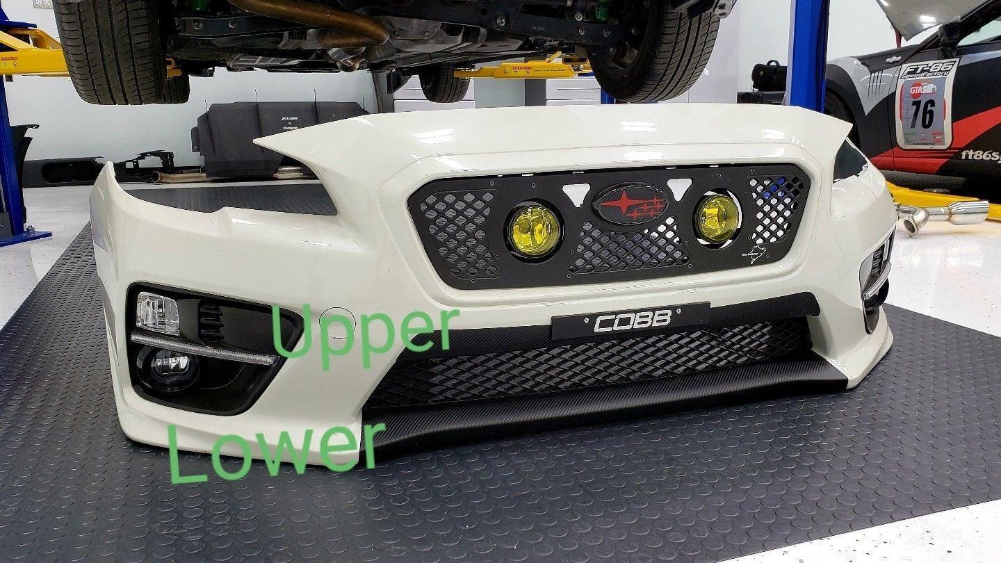 2018 Style Bumper Overlay Upper AND Lower (Carbon Vinyl, Gloss Black, or Matte Black) - 2015-2017 WRX / STI