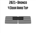 American Flag Rear Window Overlays - 2021+ Bronco 4 Door