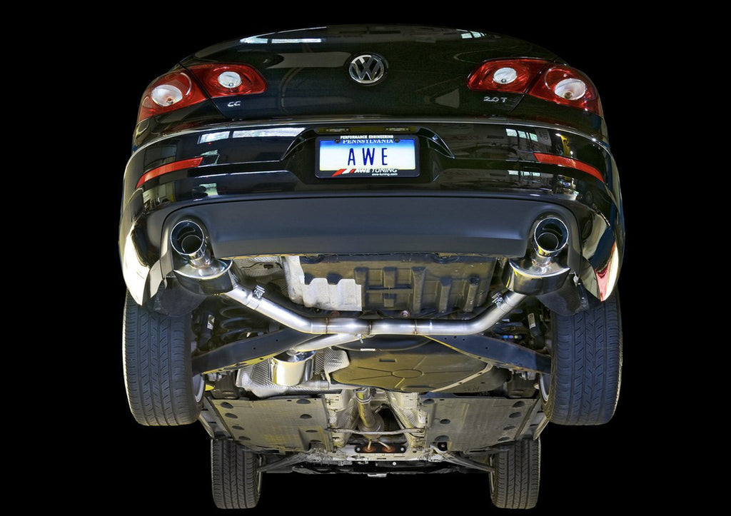 AWE Touring Edition Exhaust for VW CC 2.0T - Dual Outlet - Chrome Silver Tips