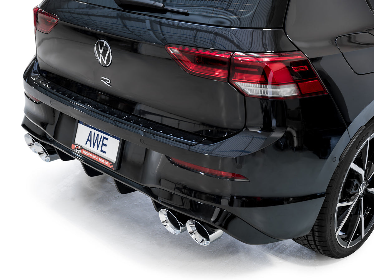 AWE Track Edition Exhaust for Volkswagen MK8 Golf R - Chrome Silver Tips