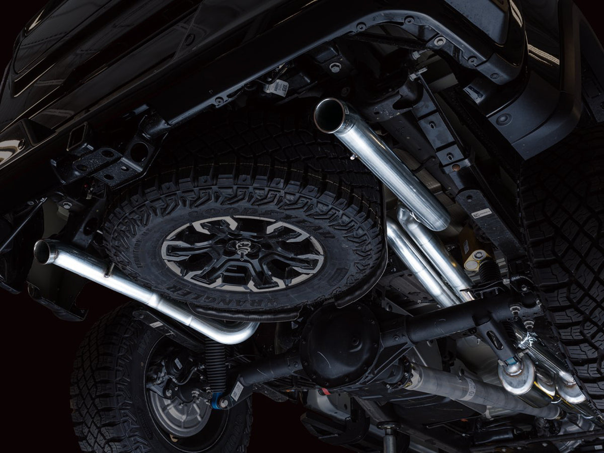 AWE 0FG Catback Exhaust for Silverado ZR2/Sierra AT4X - Dual Bashguard